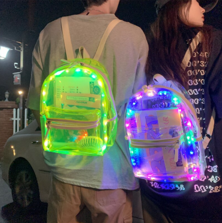 Clear top neon backpack