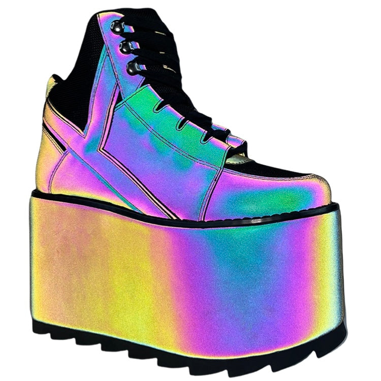 reflective platform shoes