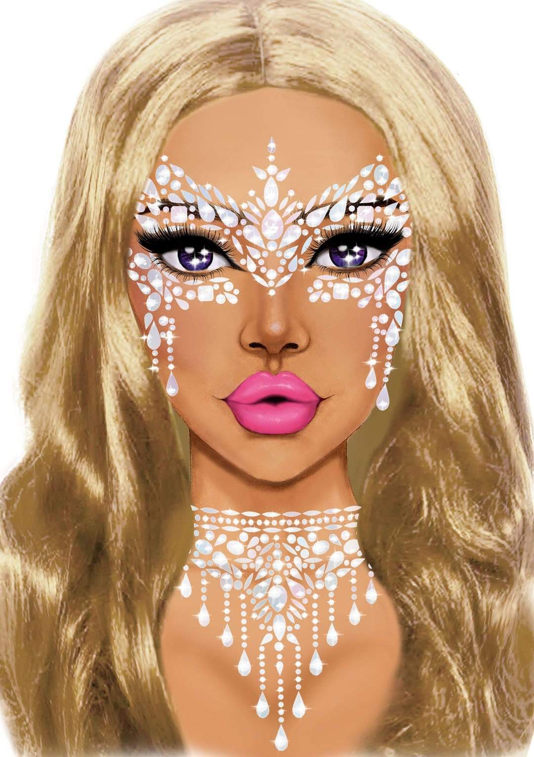 Masquerade Mask Rhinestone Stick-On Jewels – Raveland