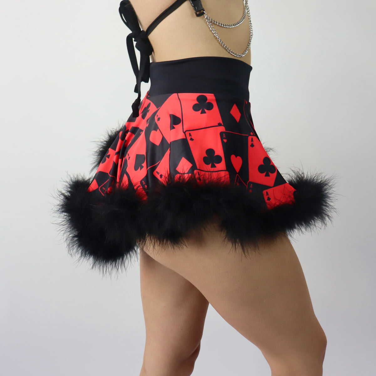 House Of Cards High Waisted Low Cut Fluff Skirt