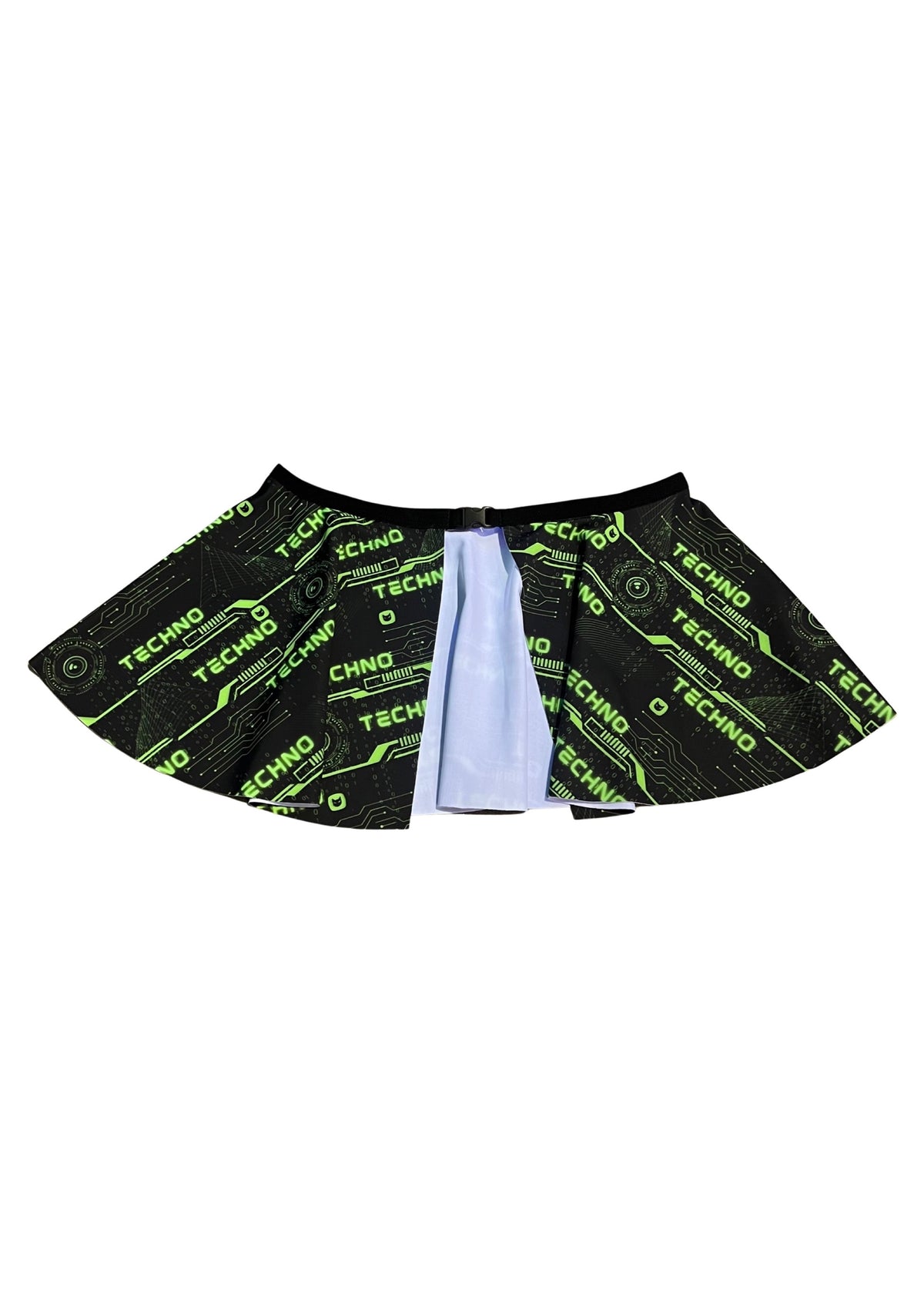 Green Techno Mini Buckle Skirt