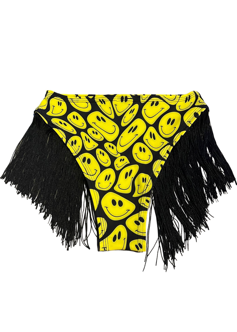 Yellow Smiley Fringe High Waisted Bottoms