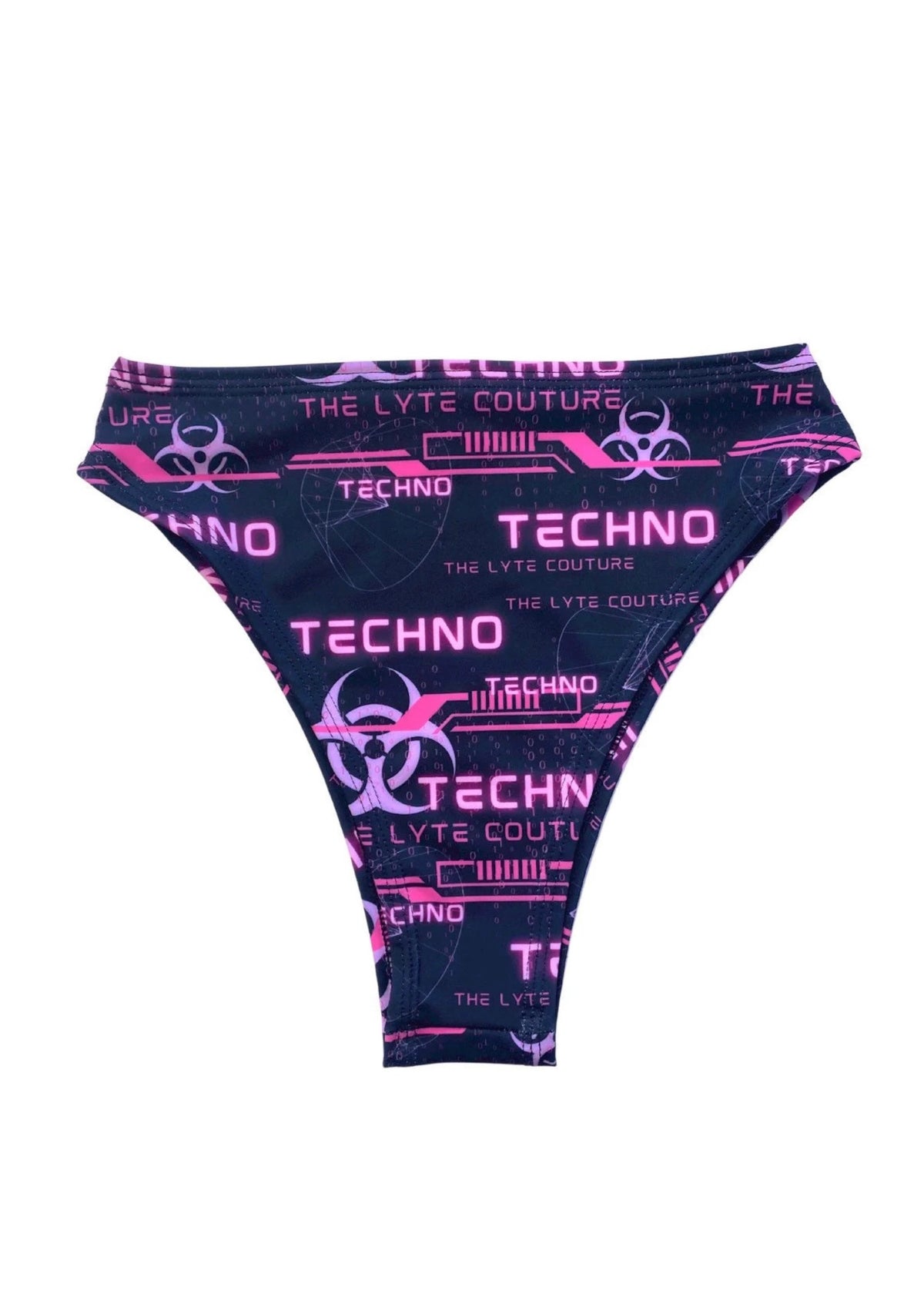 Pink Techno High Waisted High Cut Bottoms