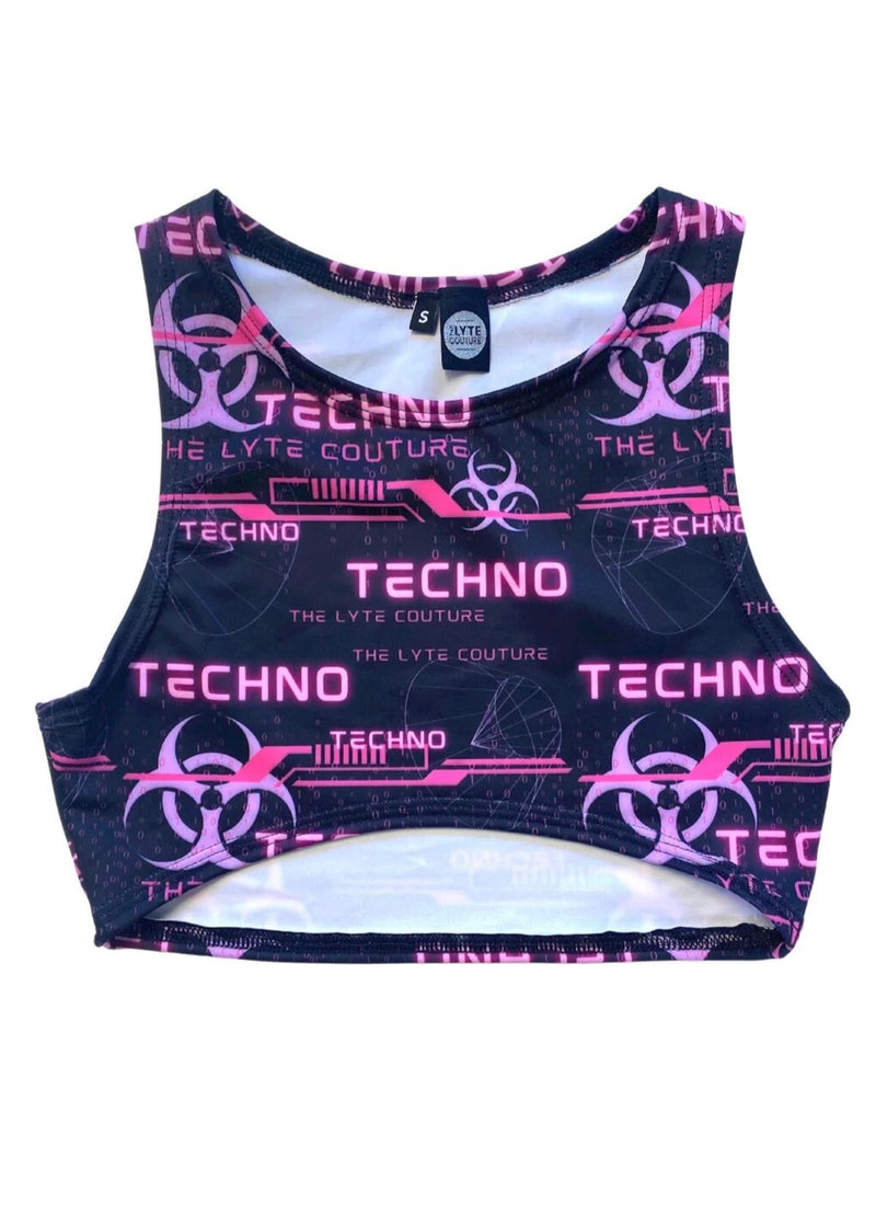 Pink Techno Cut Out Top