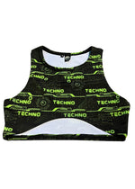 Green Techno Cut Out Top