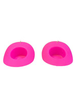 3D Pink Cowboy Earrings