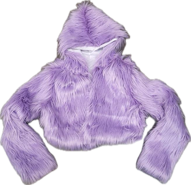 Lavender Cropped Fur Coat