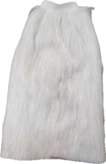 FURRY LEG WARMERS WITH SILVER LINES