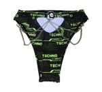 Green Techno Cut Out Chained Bottoms