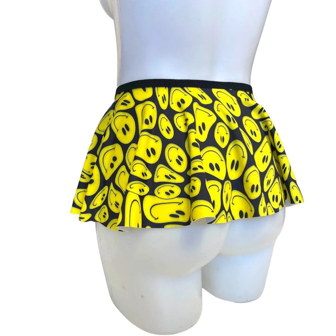 Yellow Smiley Mini Buckle Skirt