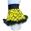 Yellow Smiley High Waisted Low Cut Fluff Skirt