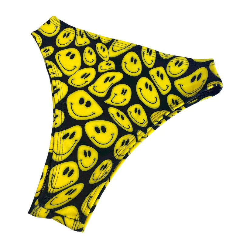 Yellow Smiley High Waisted High Cut Bottoms