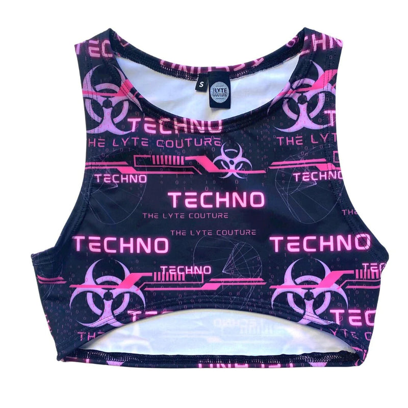 Pink Techno Cut Out Top