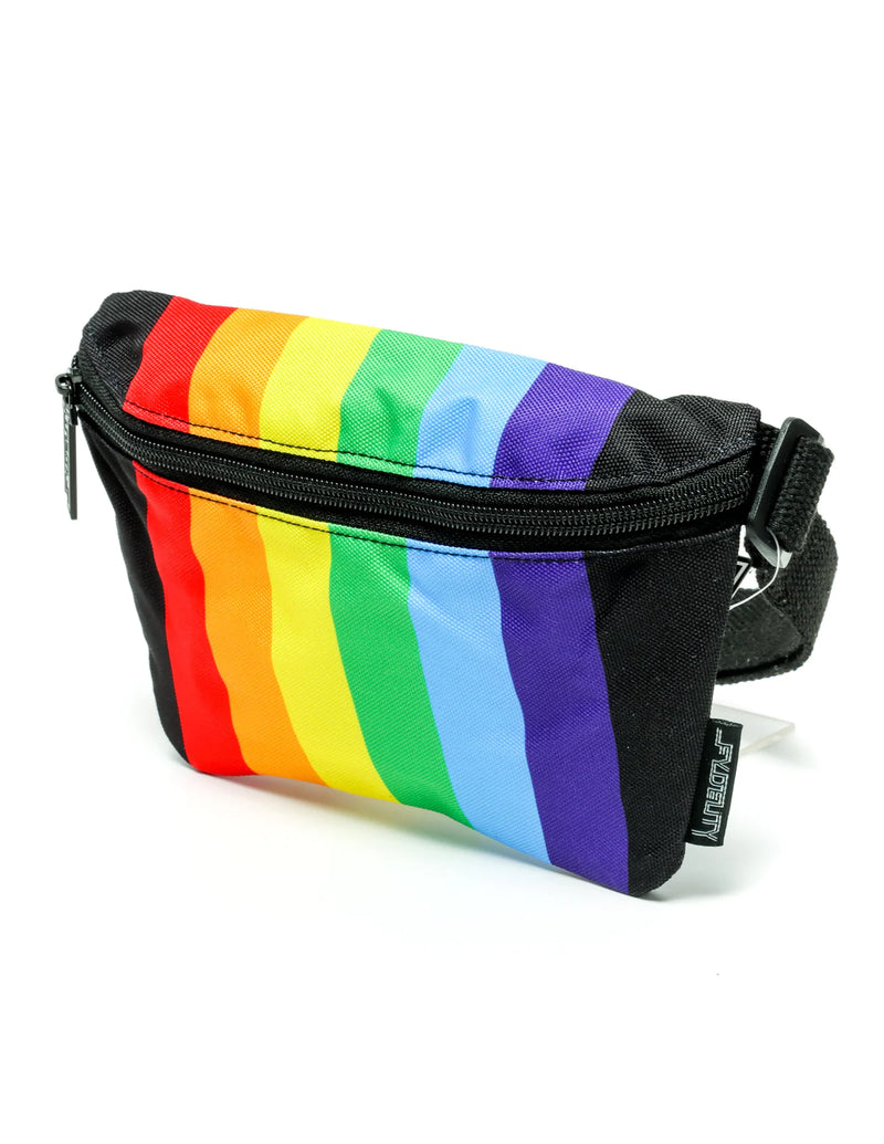 Fanny Pack |Ultra-Slim |PRIDE Rainbow Stripe Black