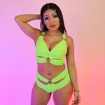 Spandex Neon Green O-Ring Top