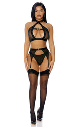 Golden Hour Lingerie Set Black