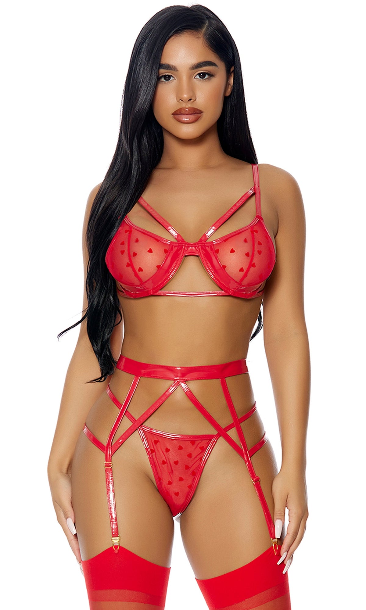 Take To Heart Lingerie Set RED