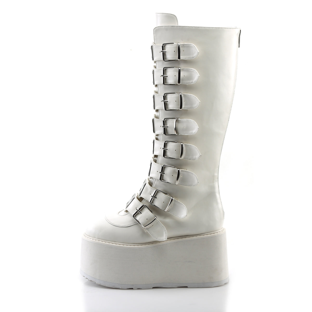 White boots with outlet straps