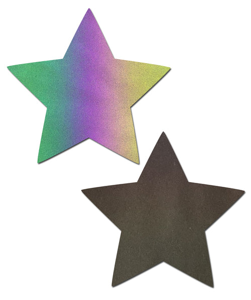 Star: Reflective Rainbow Star Nipple Pasties