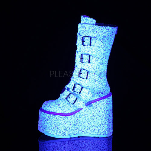 WTF BOOTS/ WHITE GLITTER