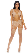 Come See Me Mesh Lingerie Set Nude