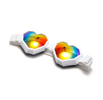 White Frame And Strap Rainbow Lens Love Goggles