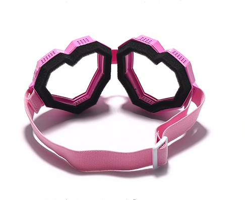 Light Pink Frame And Strap with Clear Lens Love Goggles