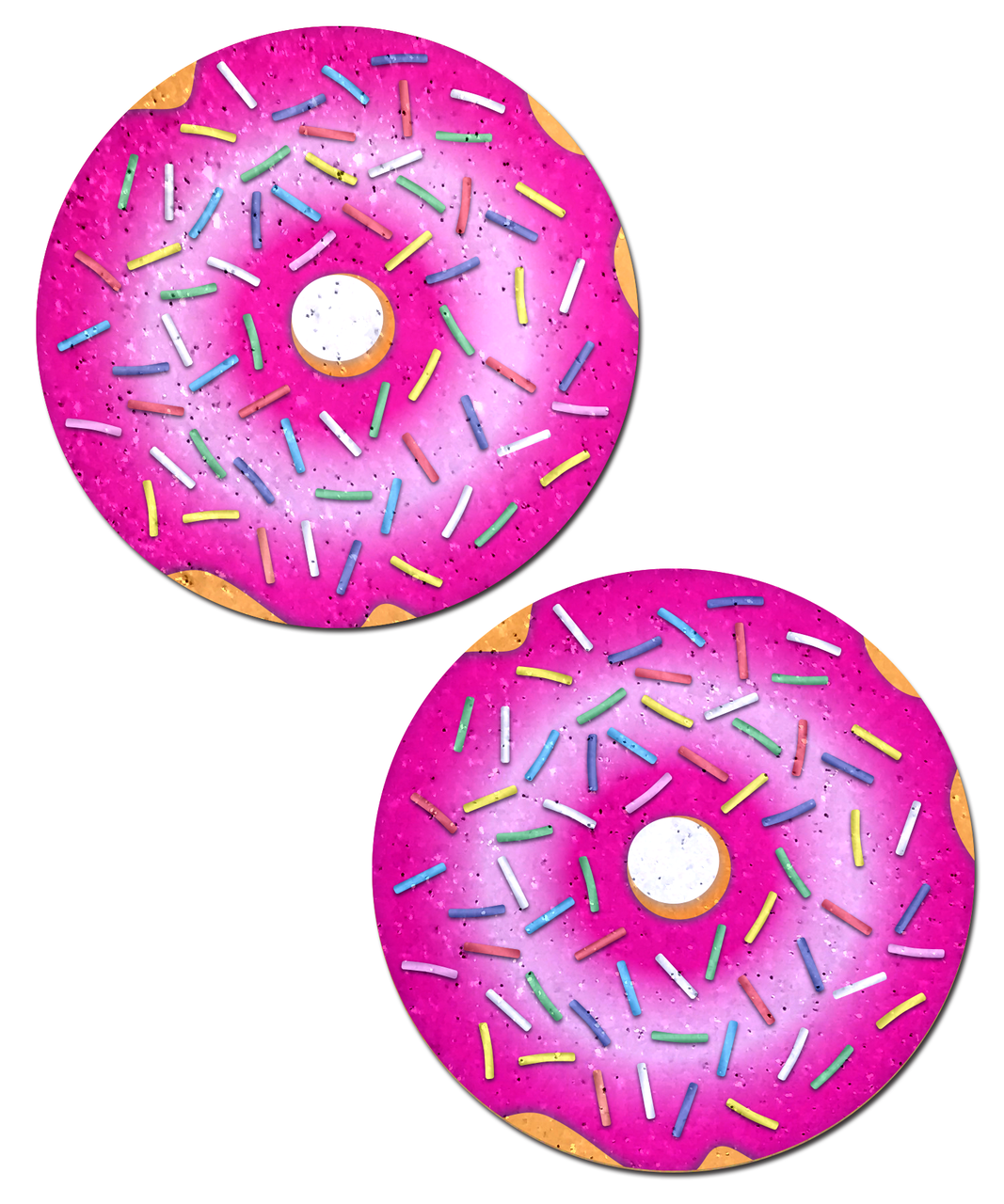 Donut with Pink Icing and Rainbow Sprinkles Nipple Pasties