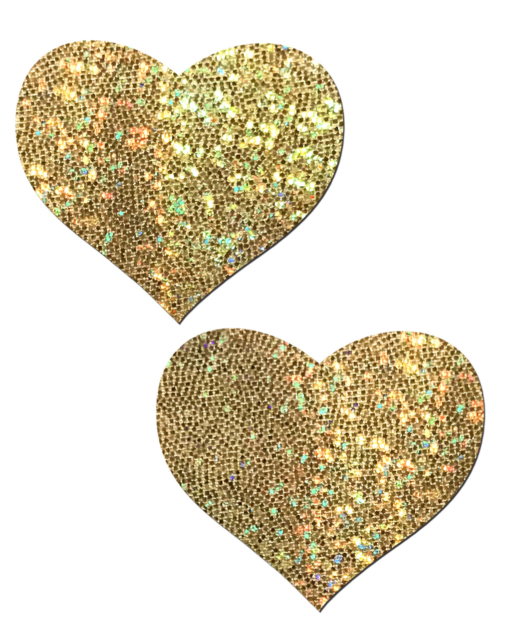 Love: Gold Glittering Hearts Nipple Pasties