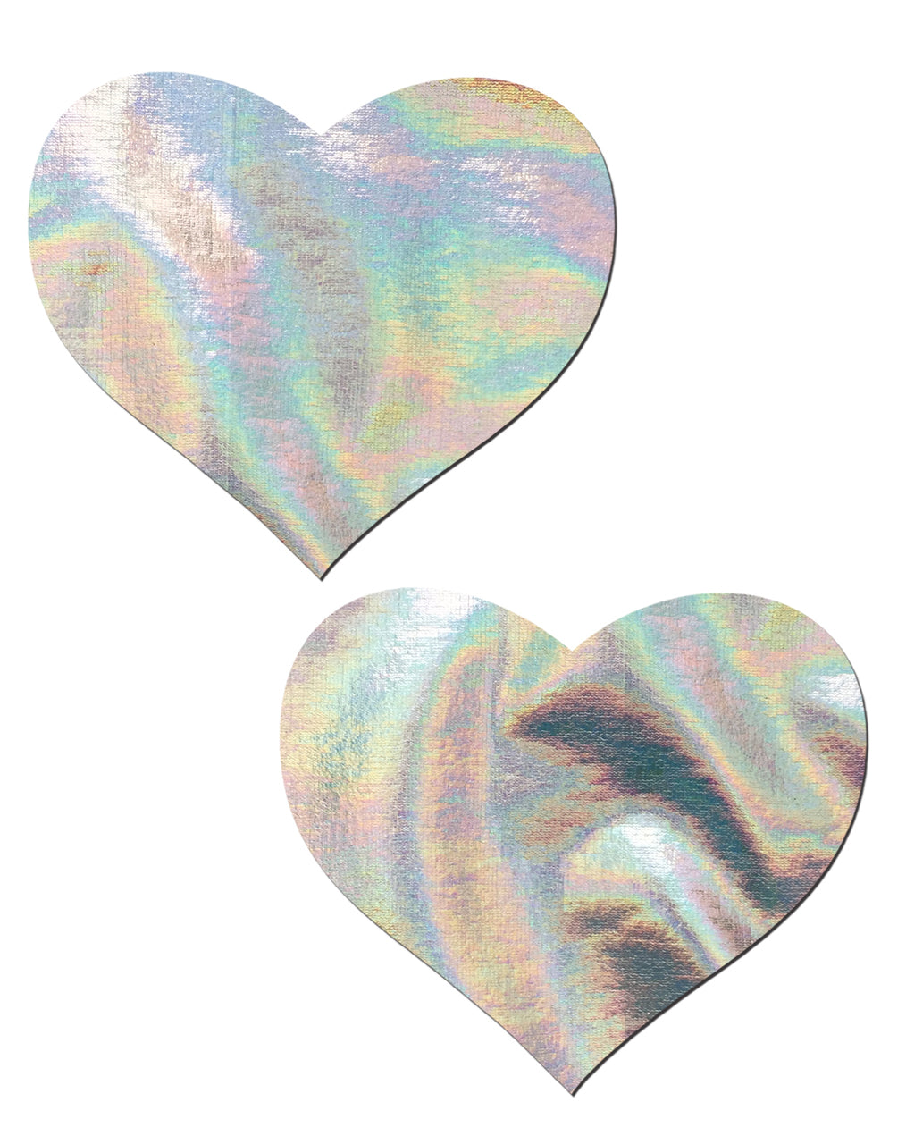 Love: Silver Holographic Heart Nipple Pasties