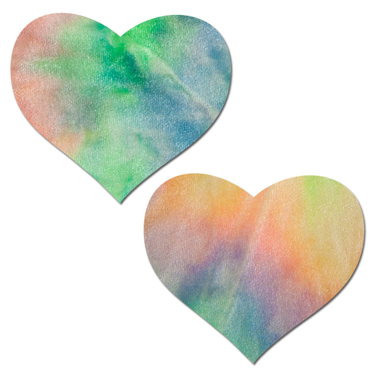 Love: Pastel Tie-Dye Rainbow Heart Nipple Pasties