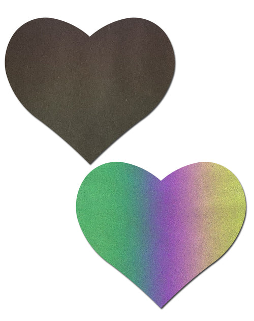 Love: Reflective Rainbow Heart Nipple Pasties