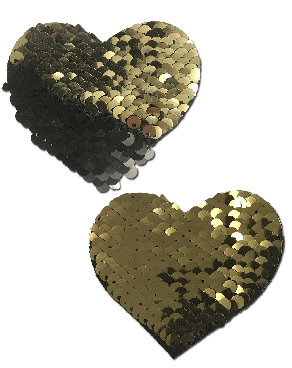 Love: Gold & Black Color Changing Sequin Heart