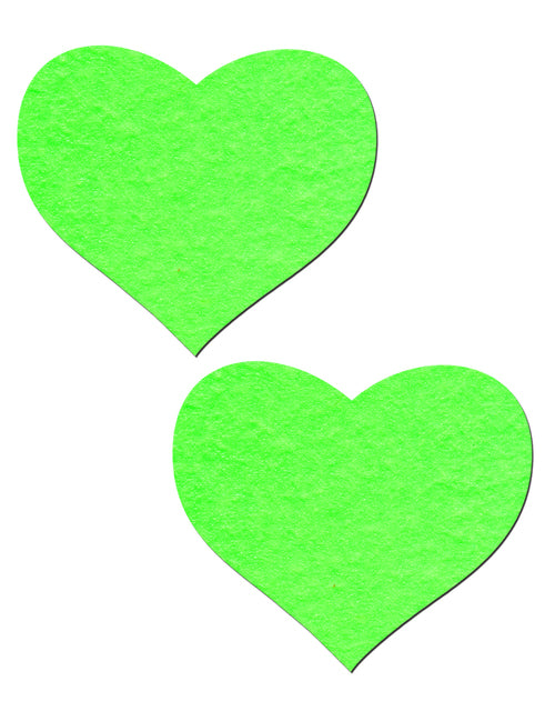 Love: Neon Green and Glow-in-the-Dark Hearts Nipple Pasties