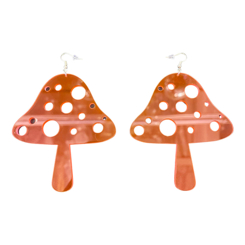 Pink Magic Mushroom Earrings