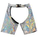 HOLOGRAPHIC SILVER ASAP BUCKLED SHORT CHAP