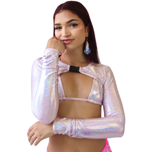COSMIC MIST BUCKLE SHRUG TOP