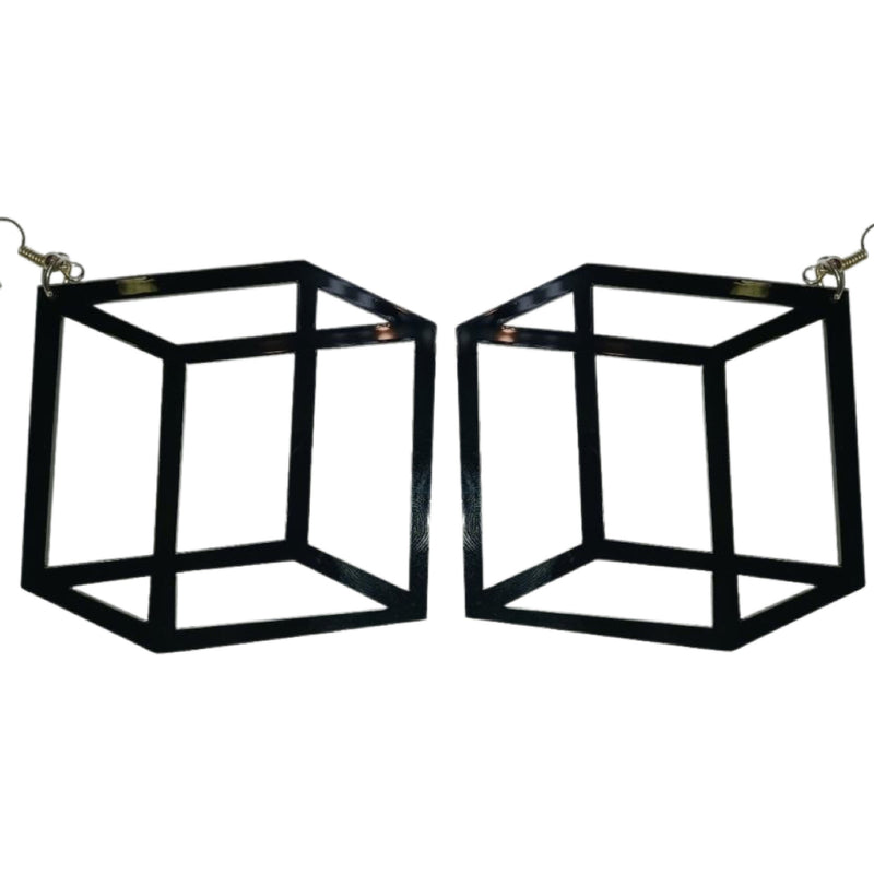 Boxed Up Black Earrings