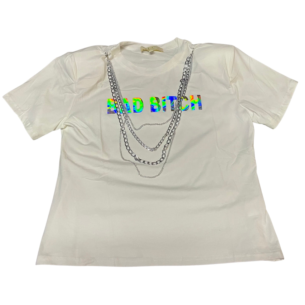 JUST BAD WHITE CHAINED SHIRT