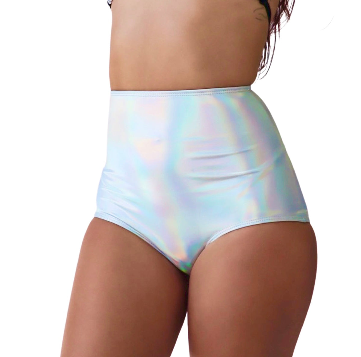 HOLOGRAPHIC SILVER HIGH WAISTED BOTTOMS