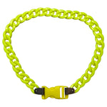 NEON YELLOW CHAIN LOCK NECKLACE