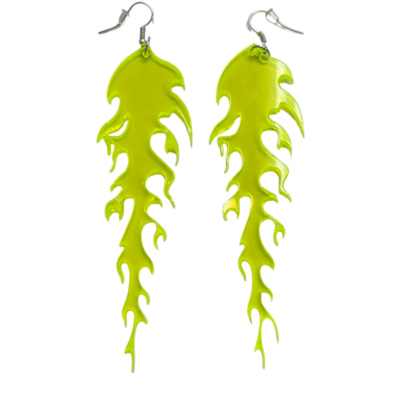 Flaming Drip Yellow Earrings