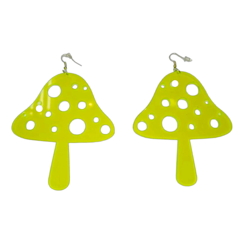 Yellow Magic Mushroom Earrings