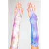 LIQUID MIRROR GLOVES- PURPLE TIE DYE