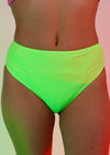 Plain Spandex High-waisted Brazilian Bottoms