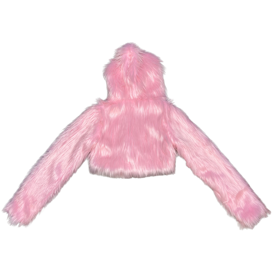 Light Pink Cropped Fur Coat