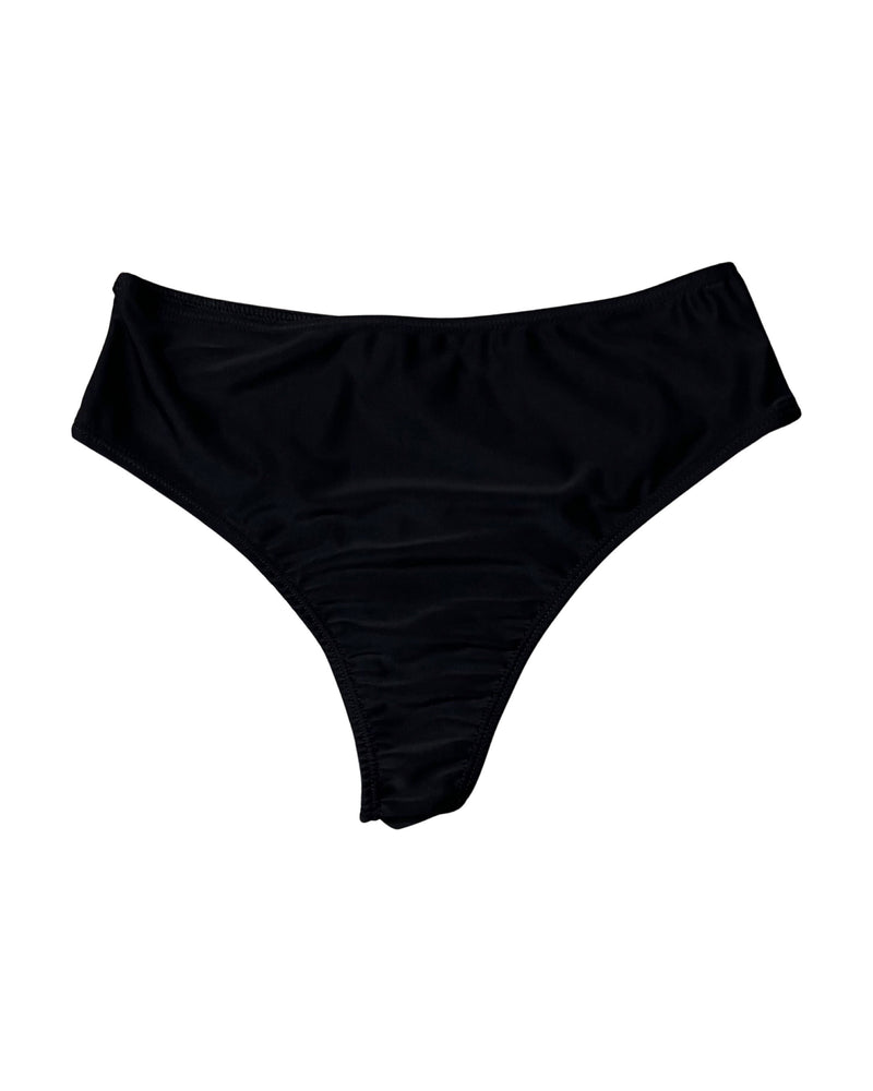 Plain Spandex High-waisted Brazilian Bottoms