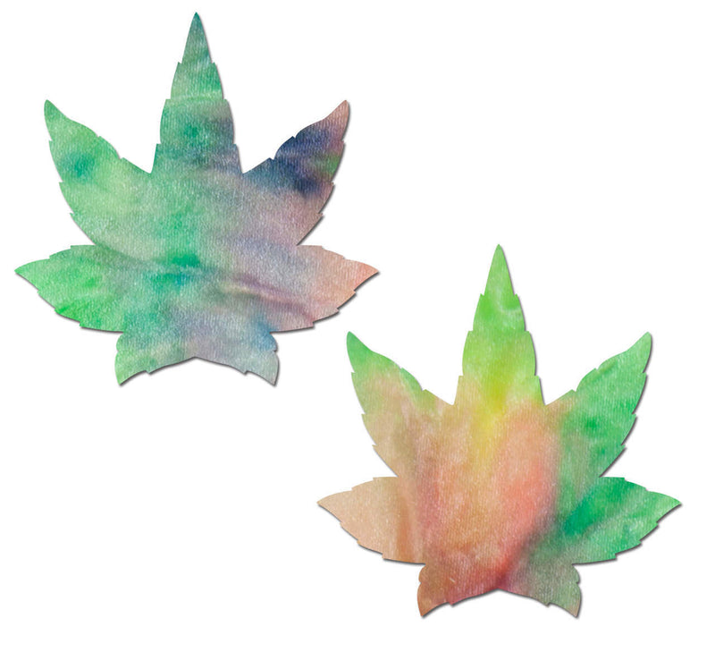 Indica Pot Leaf: Pastel Tie-Dye Rainbow Pasties