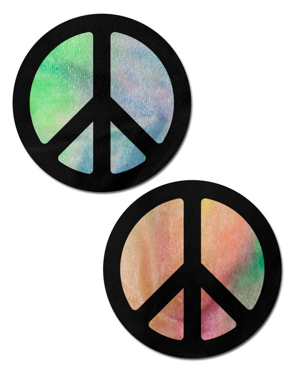 Peace Sign: Pastel Tie-Dye Rainbow Peace Sign Nipple Pasties