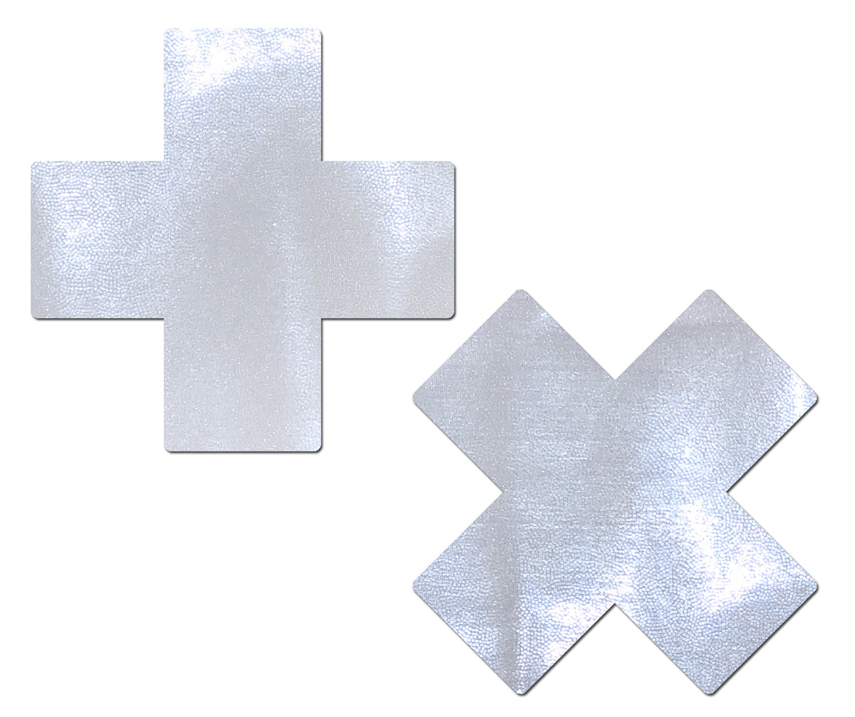 Plus X: Liquid White Cross Nipple Pasties